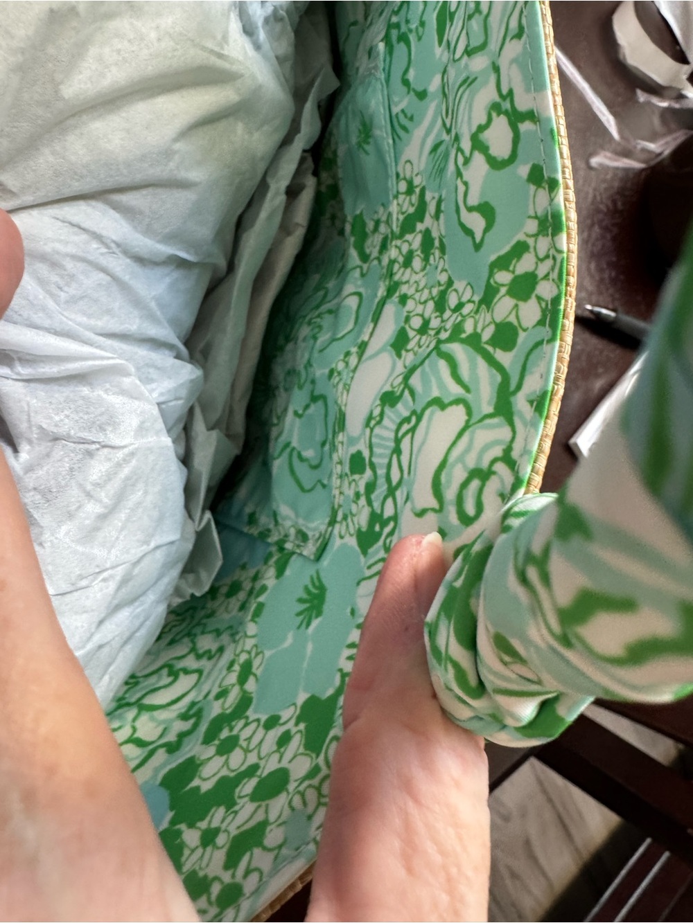 Lilly Pulitzer Panama Straw Bag New Pattern “Mint Condition Burst Of Joy” - Picture 5 of 9